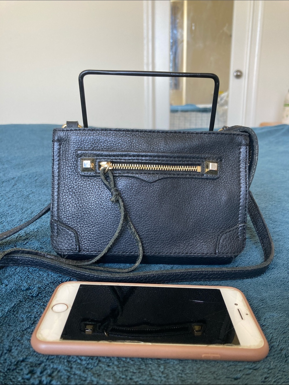 Rebecca Minkoff tiny micro Regan crossbody woc in black
